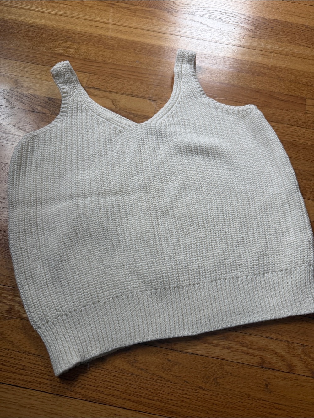 John + Jenn Ivory Knit V-Neck Sweater Tank